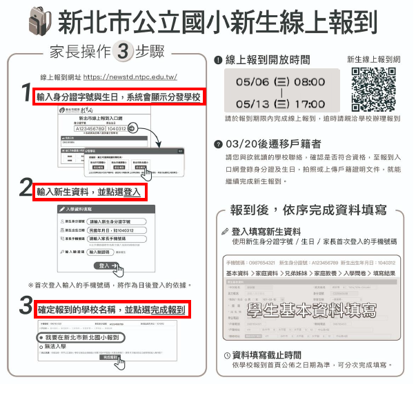 新生報到流程圖